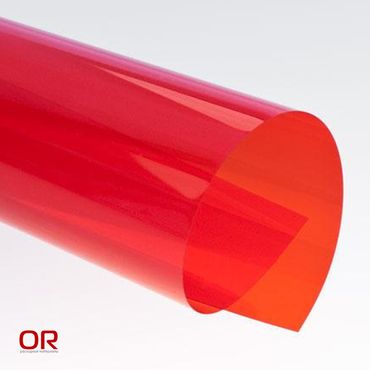 Обложки пластиковые прозрачные красные, А4, 0,2 мм